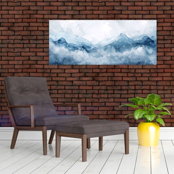 Slika - Oblaci i valovi, akvarel (120x50 cm)