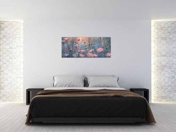 Slika - Cvijeće u pastelnim bojama (120x50 cm)
