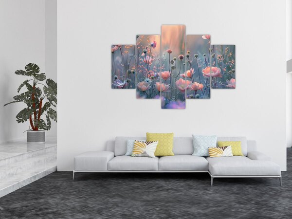 Slika - Cvijeće u pastelnim bojama (150x105 cm)