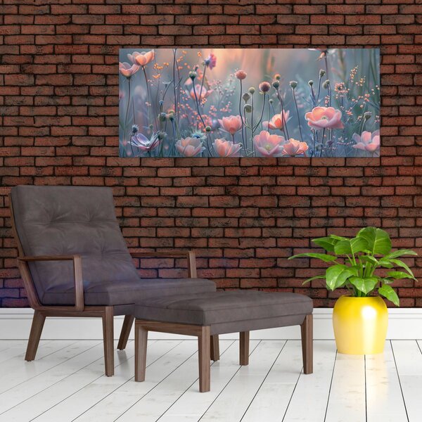 Slika - Cvijeće u pastelnim bojama (120x50 cm)