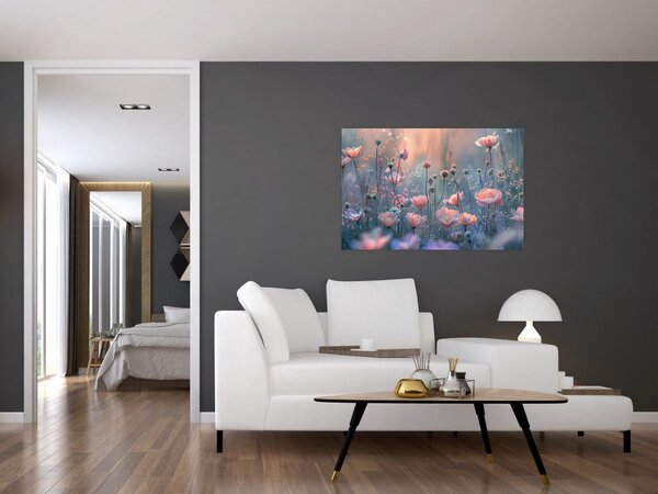 Slika - Cvijeće u pastelnim bojama (90x60 cm)