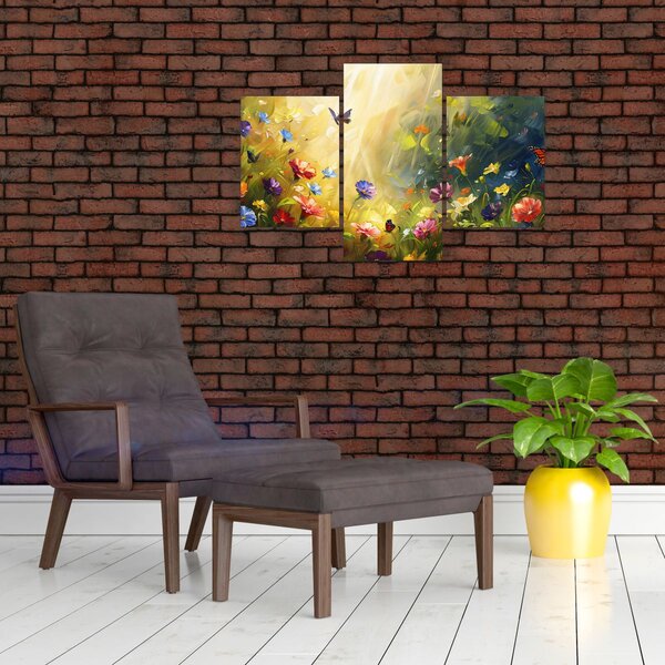 Slika - Proljetna cvjetna livada, slika (90x60 cm)