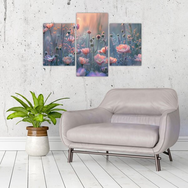 Slika - Cvijeće u pastelnim bojama (90x60 cm)