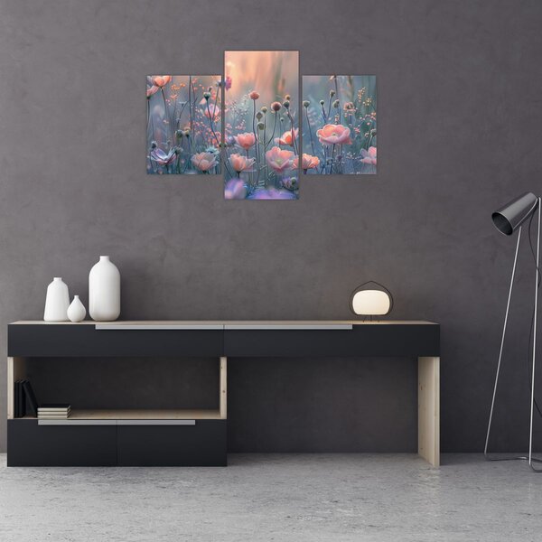 Slika - Cvijeće u pastelnim bojama (90x60 cm)