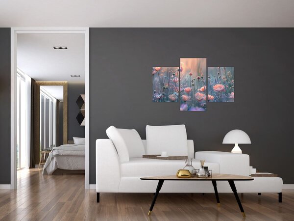 Slika - Cvijeće u pastelnim bojama (90x60 cm)