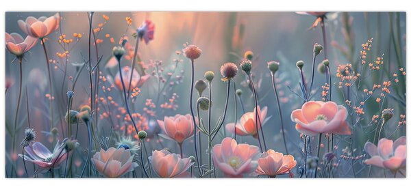 Slika - Cvijeće u pastelnim bojama (120x50 cm)