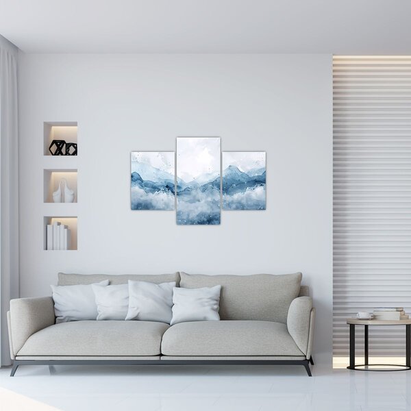 Slika - Oblaci i valovi, akvarel (90x60 cm)