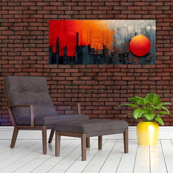 Slika - Apstraktna slika grada (120x50 cm)