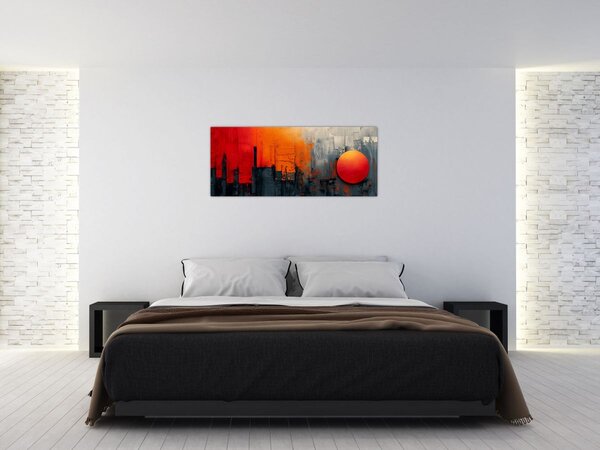 Slika - Apstraktna slika grada (120x50 cm)