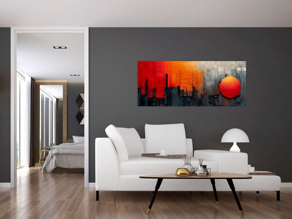 Slika - Apstraktna slika grada (120x50 cm)