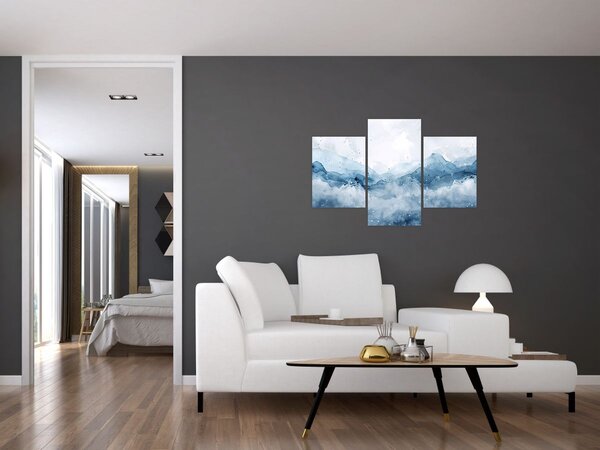 Slika - Oblaci i valovi, akvarel (90x60 cm)