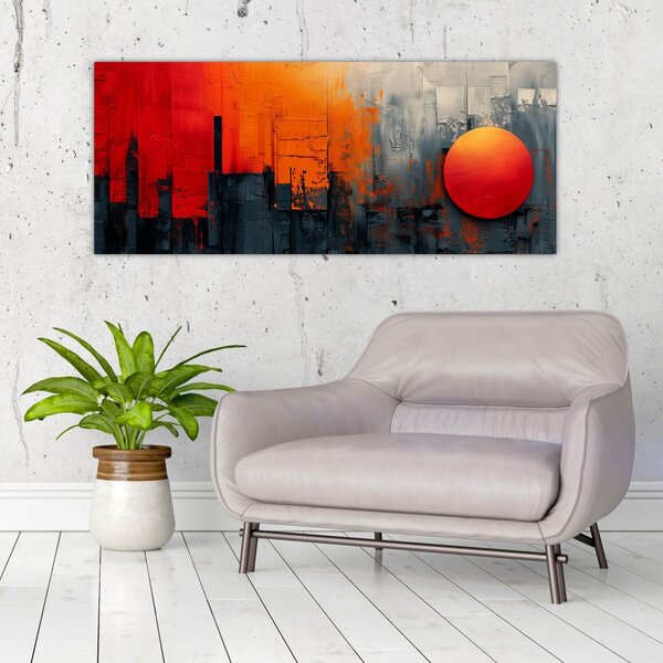 Slika - Apstraktna slika grada (120x50 cm)