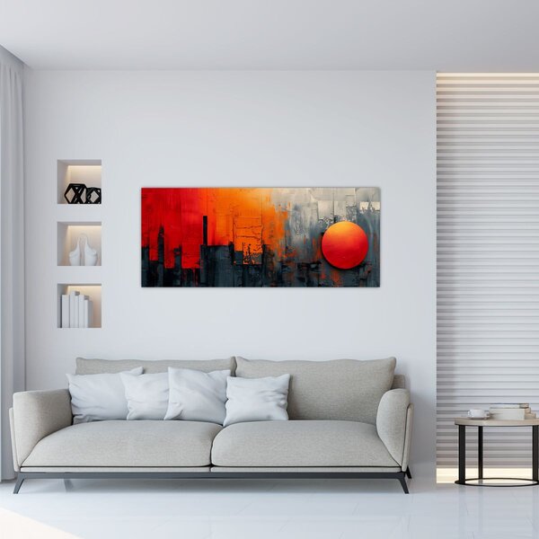 Slika - Apstraktna slika grada (120x50 cm)