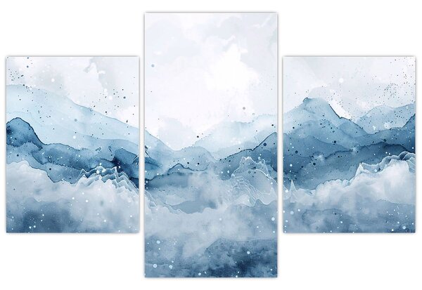 Slika - Oblaci i valovi, akvarel (90x60 cm)