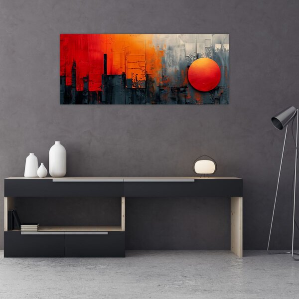 Slika - Apstraktna slika grada (120x50 cm)