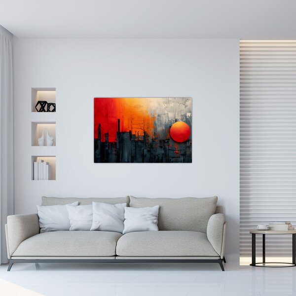 Slika - Apstraktna slika grada (90x60 cm)