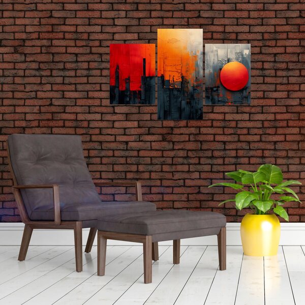 Slika - Apstraktna slika grada (90x60 cm)