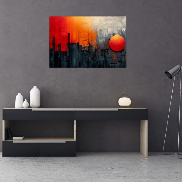 Slika - Apstraktna slika grada (90x60 cm)