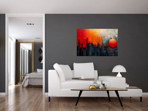 Slika - Apstraktna slika grada (90x60 cm)