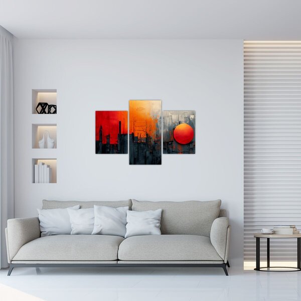 Slika - Apstraktna slika grada (90x60 cm)