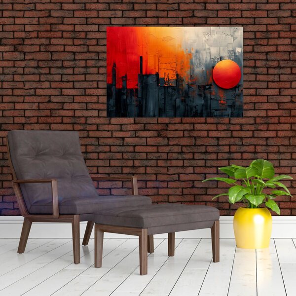 Slika - Apstraktna slika grada (90x60 cm)