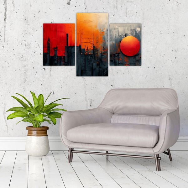 Slika - Apstraktna slika grada (90x60 cm)