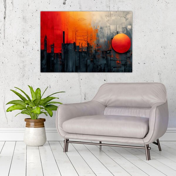 Slika - Apstraktna slika grada (90x60 cm)