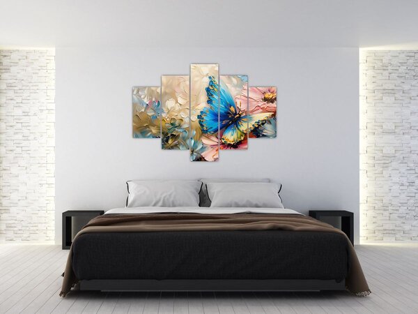 Slika - Slikanje cvijeća i leptira (150x105 cm)