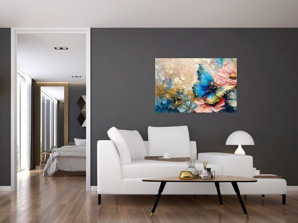Slika - Slikanje cvijeća i leptira (90x60 cm)