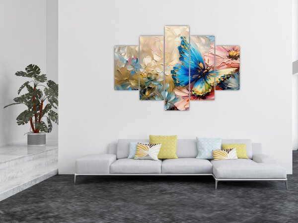 Slika - Slikanje cvijeća i leptira (150x105 cm)