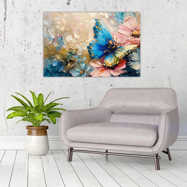 Slika - Slikanje cvijeća i leptira (90x60 cm)