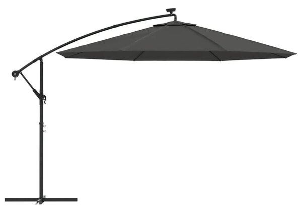 Konzolni vrtni suncobran LED s metalnim stupom 350 cm antracit - Antracit 350 cm