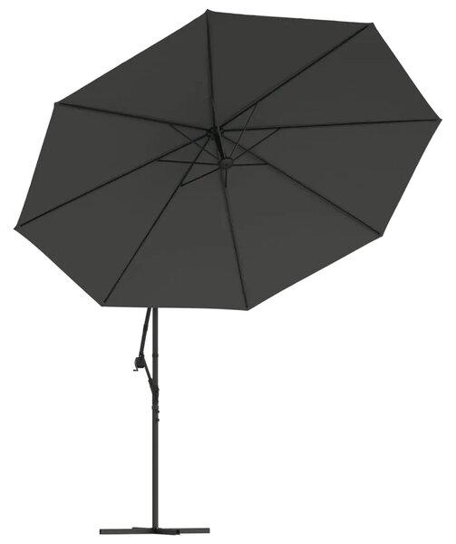 Konzolni vrtni suncobran LED s metalnim stupom 350 cm antracit - Antracit 350 cm