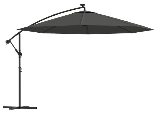 Konzolni vrtni suncobran LED s metalnim stupom 350 cm antracit - Antracit 350 cm