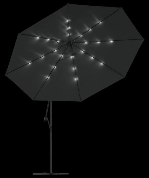 Konzolni vrtni suncobran LED s metalnim stupom 350 cm antracit - Antracit 350 cm