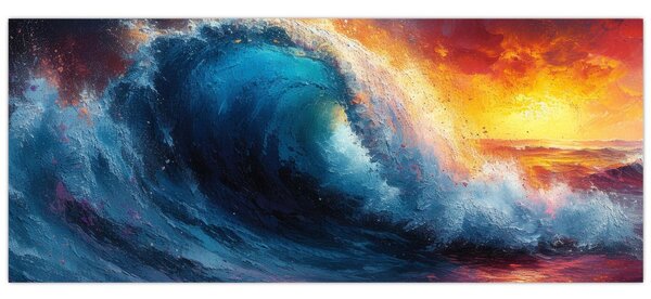 Slika - Val u zalasku sunca (120x50 cm)