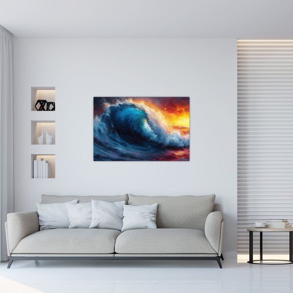Slika - Val u zalasku sunca (90x60 cm)