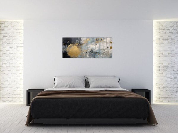 Slika - Apstrakcija sa zlatnom loptom (120x50 cm)