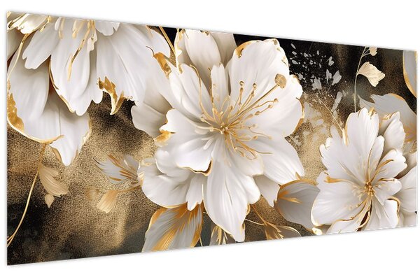 Slika - Cvijeće u zlatu (120x50 cm)