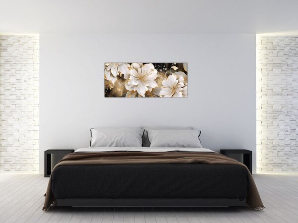 Slika - Cvijeće u zlatu (120x50 cm)