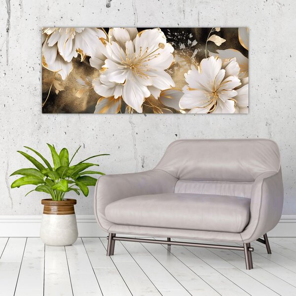 Slika - Cvijeće u zlatu (120x50 cm)
