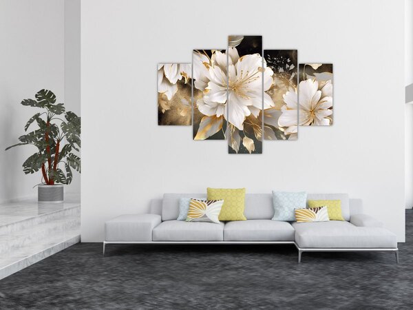Slika - Cvijeće u zlatu (150x105 cm)