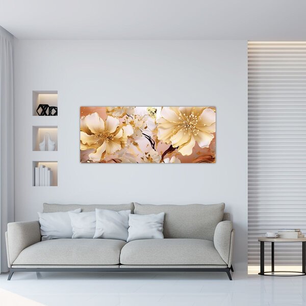 Slika - Zlatno cvijeće (120x50 cm)