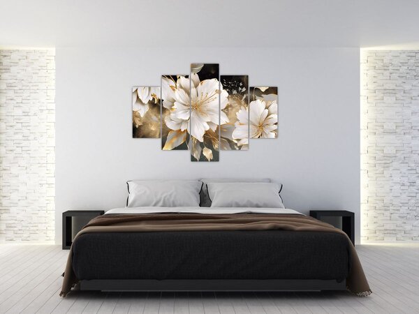 Slika - Cvijeće u zlatu (150x105 cm)