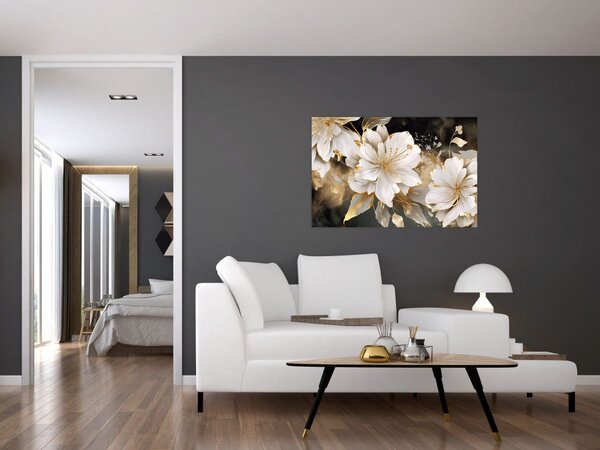 Slika - Cvijeće u zlatu (90x60 cm)