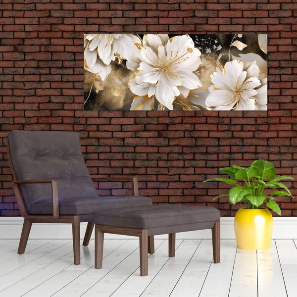 Slika - Cvijeće u zlatu (120x50 cm)