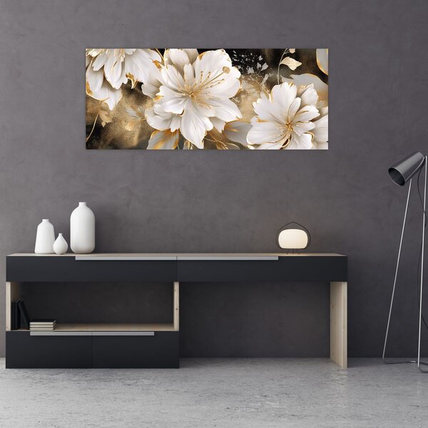 Slika - Cvijeće u zlatu (120x50 cm)