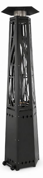 Elegantni plinski grijač za terasu od 13 kW s efektom plamena – 210 cm, crni