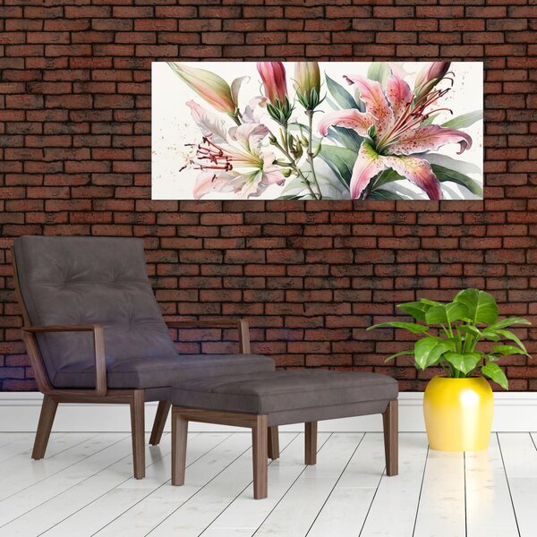 Slika - Ljiljani, ilustracije (120x50 cm)