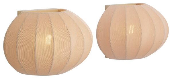 Set van 2 wandlampen beige met stoffen kap - Bida